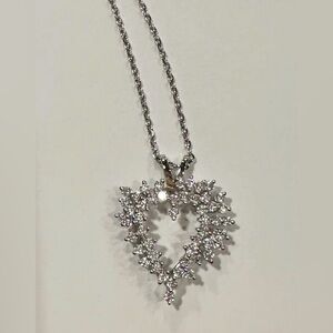 Dov Egg Moissanite Heart Necklace - sterling silver
